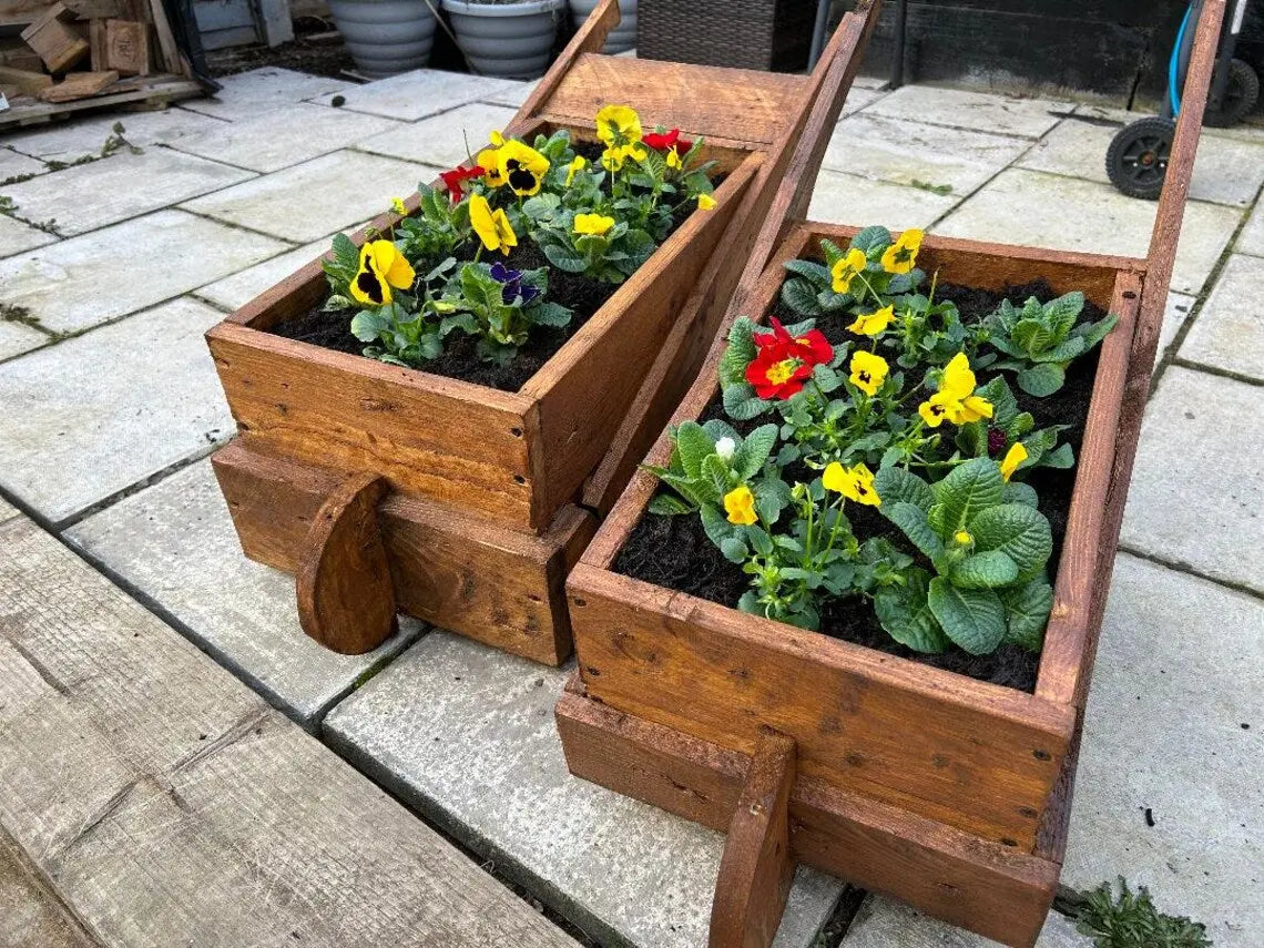 ELEGANT ETHEL RUSTIC WHEELBARROW Gleghorns Garden Services